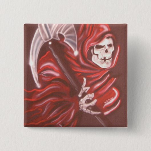 Grim Reaper 2 Vierkante Button 5,1 Cm (Voorkant)