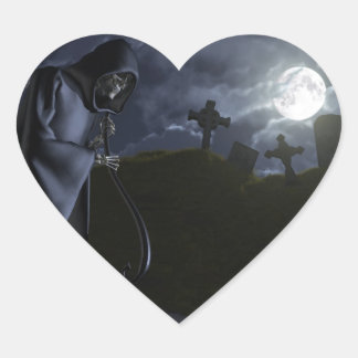 Grim Reaper aan de Kantoor Hart Sticker