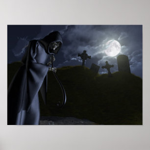 Grim Reaper aan de Kantoor Poster