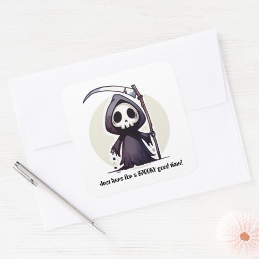 Grim Reaper - Aangepast Vierkante Sticker (Envelop)