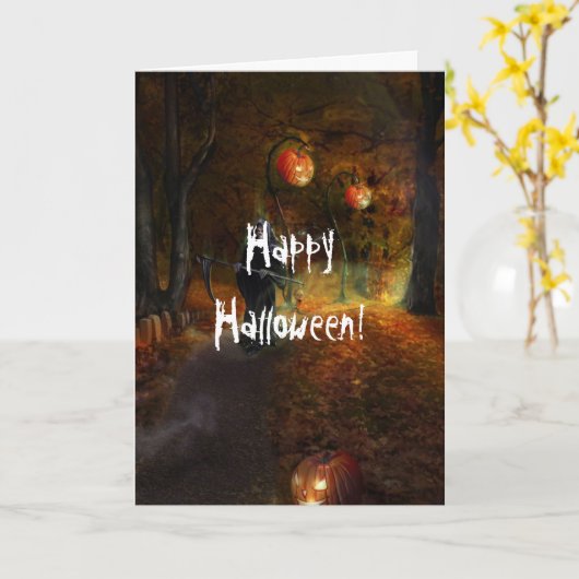 Grim Reaper and pumpkins Kaart (Gele Bloem)