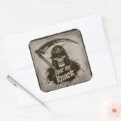 Grim Reaper Angst voor de knop Vierkante Sticker (Envelop)