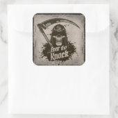 Grim Reaper Angst voor de knop Vierkante Sticker (Tas)
