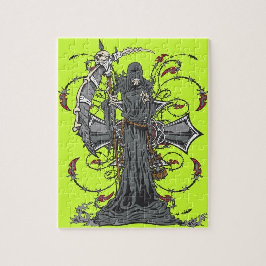 Grim Reaper Awaits Jigzaag Puzzle Legpuzzel (Verticaal)