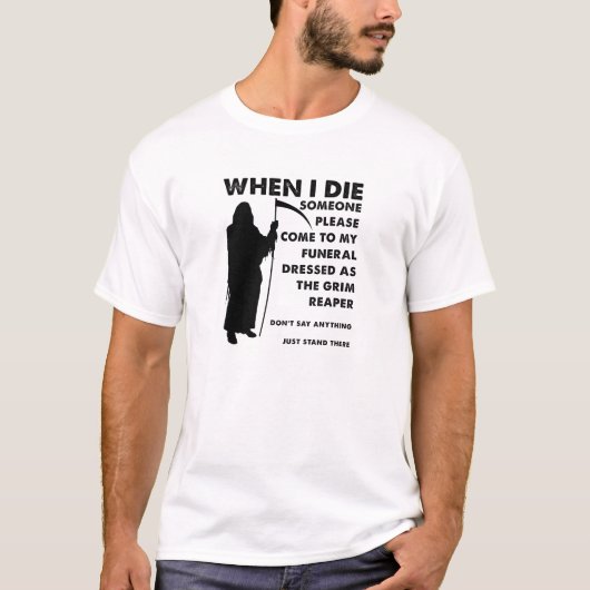 Grim Reaper Begrafenis Grappige T-shirt (Voorkant)