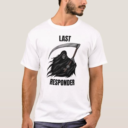 Grim Reaper, begrafenisondernemer, laatste beantwo T-shirt (Voorkant)