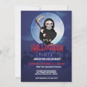 Grim Reaper beklijvend Halloween Party Kaart (Voorkant)
