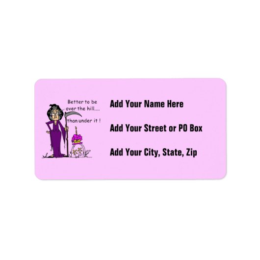 Grim Reaper Birthday Humor Etiket (Voorkant)