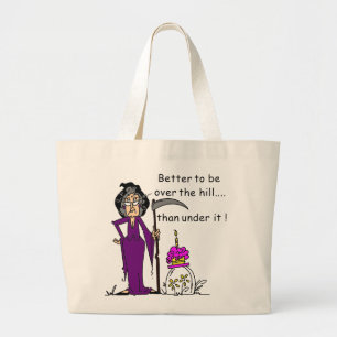 Grim Reaper Birthday Humor Grote Tote Bag