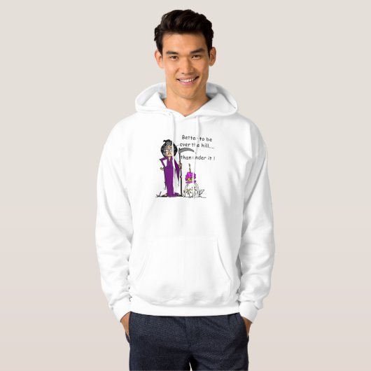 Grim Reaper Birthday Humor Hoodie (Voorkant volledig)