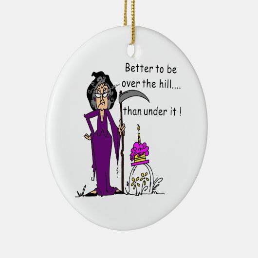 Grim Reaper Birthday Humor Keramisch Ornament (Rechts)