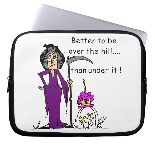 Grim Reaper Birthday Humor Laptop Sleeve (Voorkant)