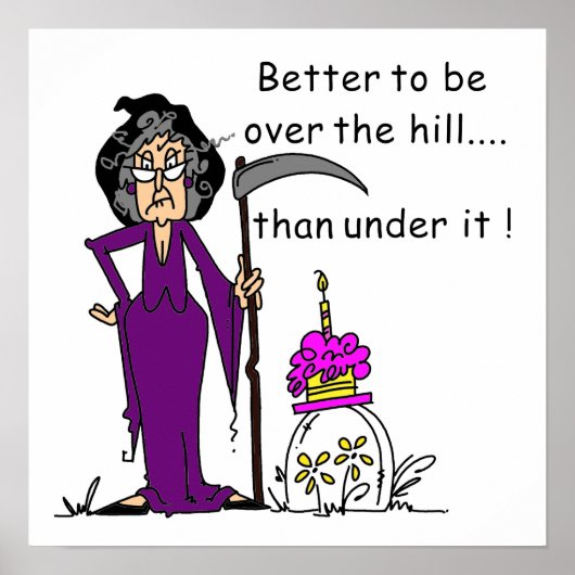 Grim Reaper Birthday Humor Poster (Voorkant)
