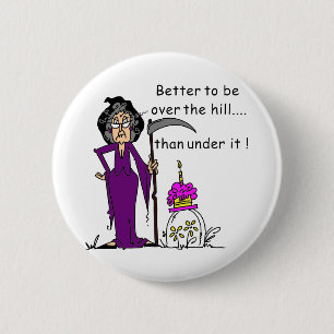 Grim Reaper Birthday Humor Ronde Button 5,7 Cm