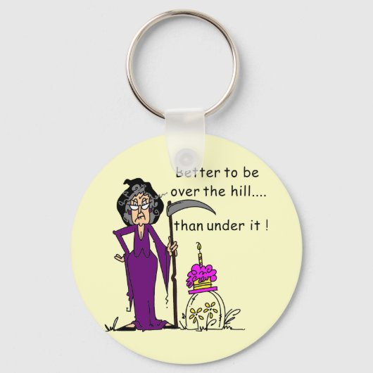Grim Reaper Birthday Humor Sleutelhanger (Voorkant)