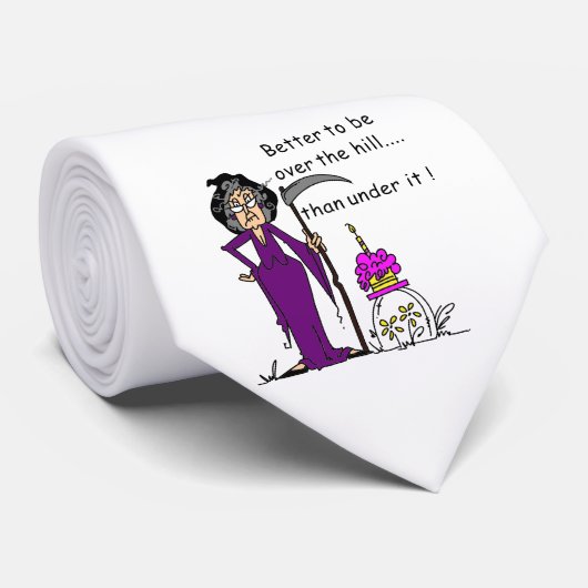 Grim Reaper Birthday Humor Stropdas (Opgerold)