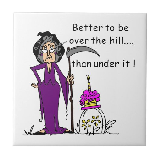 Grim Reaper Birthday Humor Tegeltje (Voorkant)