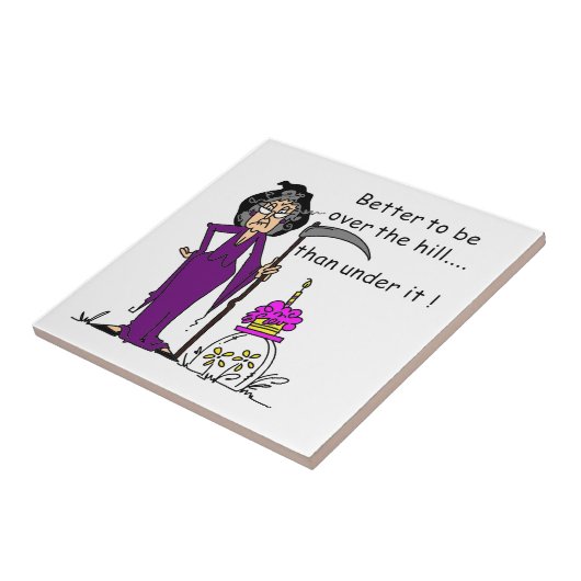 Grim Reaper Birthday Humor Tegeltje (Zijkant)