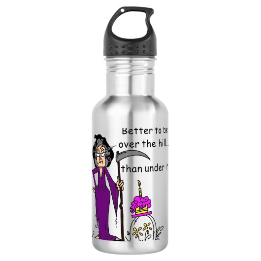 Grim Reaper Birthday Humor Waterfles (Voorkant)