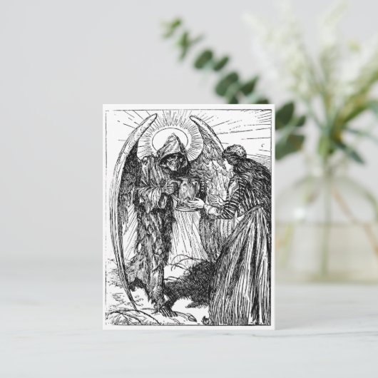 Grim Reaper briefkaart (Staand voorkant)