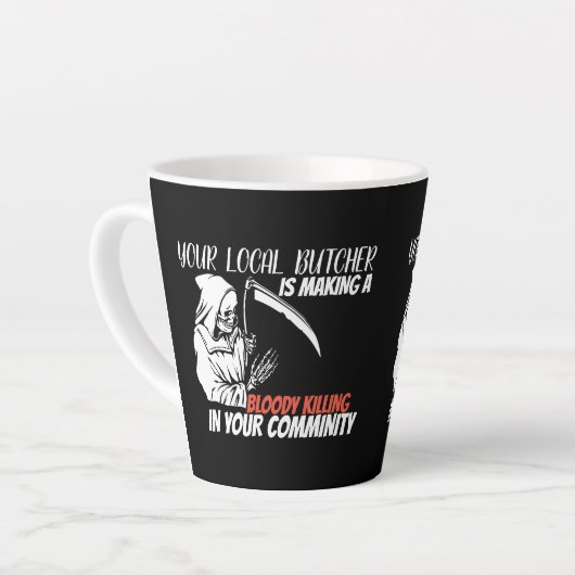 Grim Reaper Butcher Latte Mok (Linkerhoek)