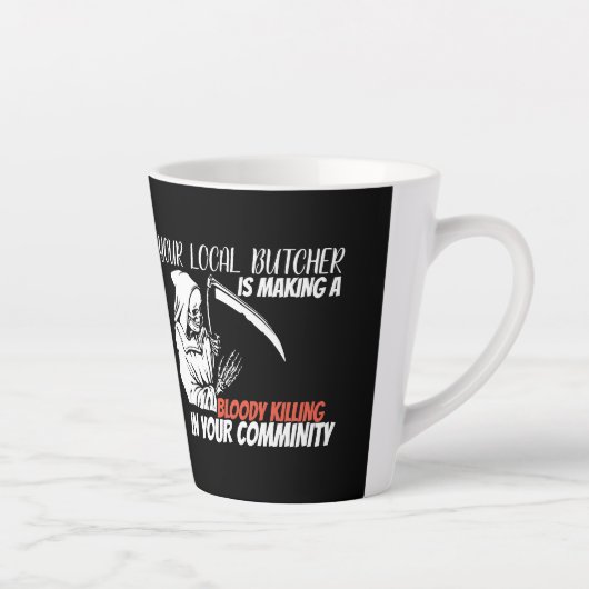 Grim Reaper Butcher Latte Mok (Rechts)