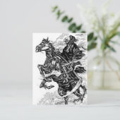 Grim Reaper BW Postcard Briefkaart (Staand voorkant)