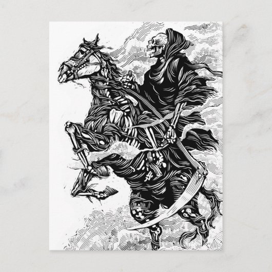 Grim Reaper BW Postcard Briefkaart (Voorkant)