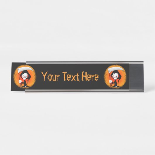 Grim Reaper Cartoon Bureau Naambordje (Voorkant)