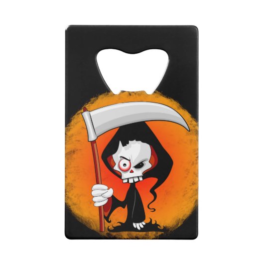 Grim Reaper Cartoon Creditkaart Flessenopener (Voorkant)