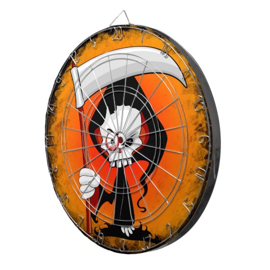 Grim Reaper Cartoon Dartbord (Voorkant Rechts)