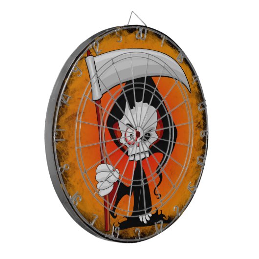 Grim Reaper Cartoon Dartbord (Voorkant Links)