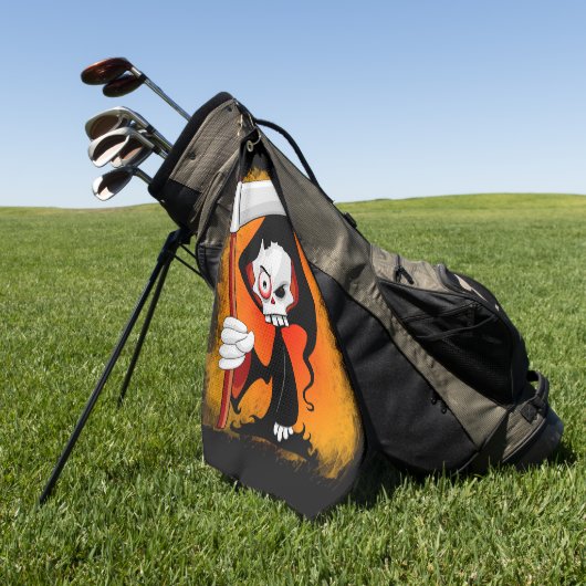 Grim Reaper Cartoon Golfhanddoek (Groen)