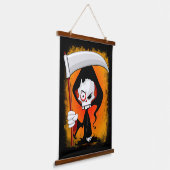 Grim Reaper Cartoon Hangend Wandkleed (Gebogen)