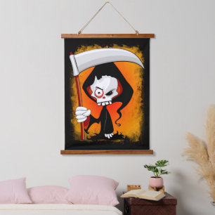 Grim Reaper Cartoon Hangend Wandkleed