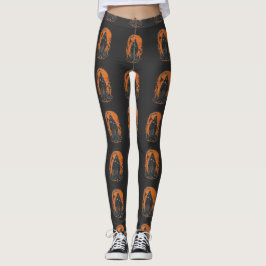 Grim Reaper Cartoon in Sunset Kerkhof Leggings