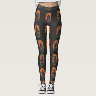 Grim Reaper Cartoon in Sunset Kerkhof Leggings