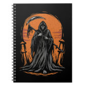 Grim Reaper Cartoon in Sunset Kerkhof Notitieboek (Voorkant)
