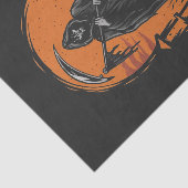 Grim Reaper Cartoon in Zonsondergang Kerkhof Tissuepapier (Detail)