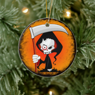 Grim Reaper Cartoon Keramisch Ornament
