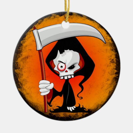 Grim Reaper Cartoon Keramisch Ornament (Voorkant)