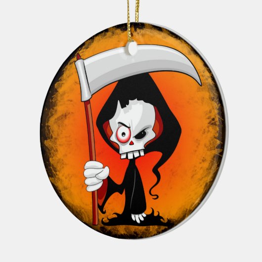 Grim Reaper Cartoon Keramisch Ornament (Links)