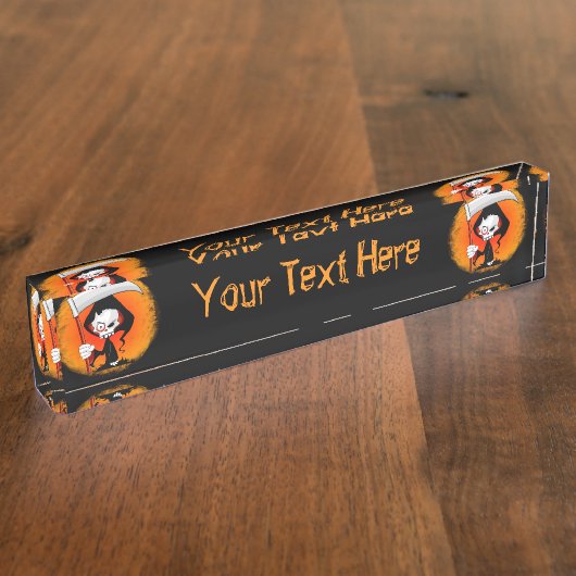 Grim Reaper Cartoon Naambordje (Zijkant)