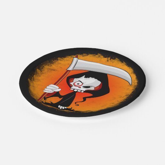 Grim Reaper Cartoon Papieren Bordje (Gekanteld)