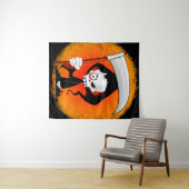 Grim Reaper Cartoon Wandkleed (In Situ (horizontaal))