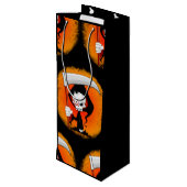 Grim Reaper Cartoon Wijn Cadeautas (Achterkant Gekanteld)