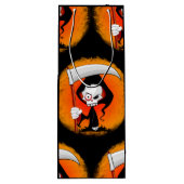 Grim Reaper Cartoon Wijn Cadeautas (Achterkant)