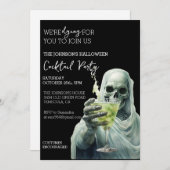 Grim Reaper Cocktail Halloween Party Waterverf Kaart (Voorkant / Achterkant)