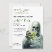 Grim Reaper Cocktail Halloween Party Waterverf Kaart (Voorkant)