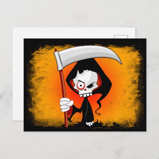 Grim Reaper Creepy Funny Cartoon Briefkaart (Voorkant / Achterkant)